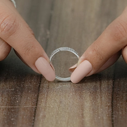 Round Diamond Hidden Eternity Wedding Band 