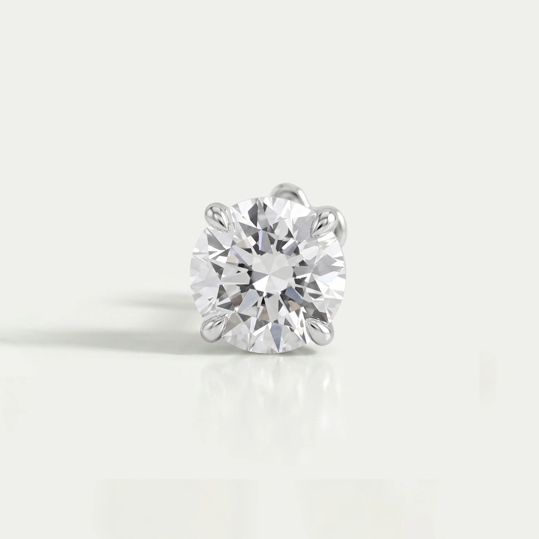 Single Round Lab Grown Diamond Stud Earrings