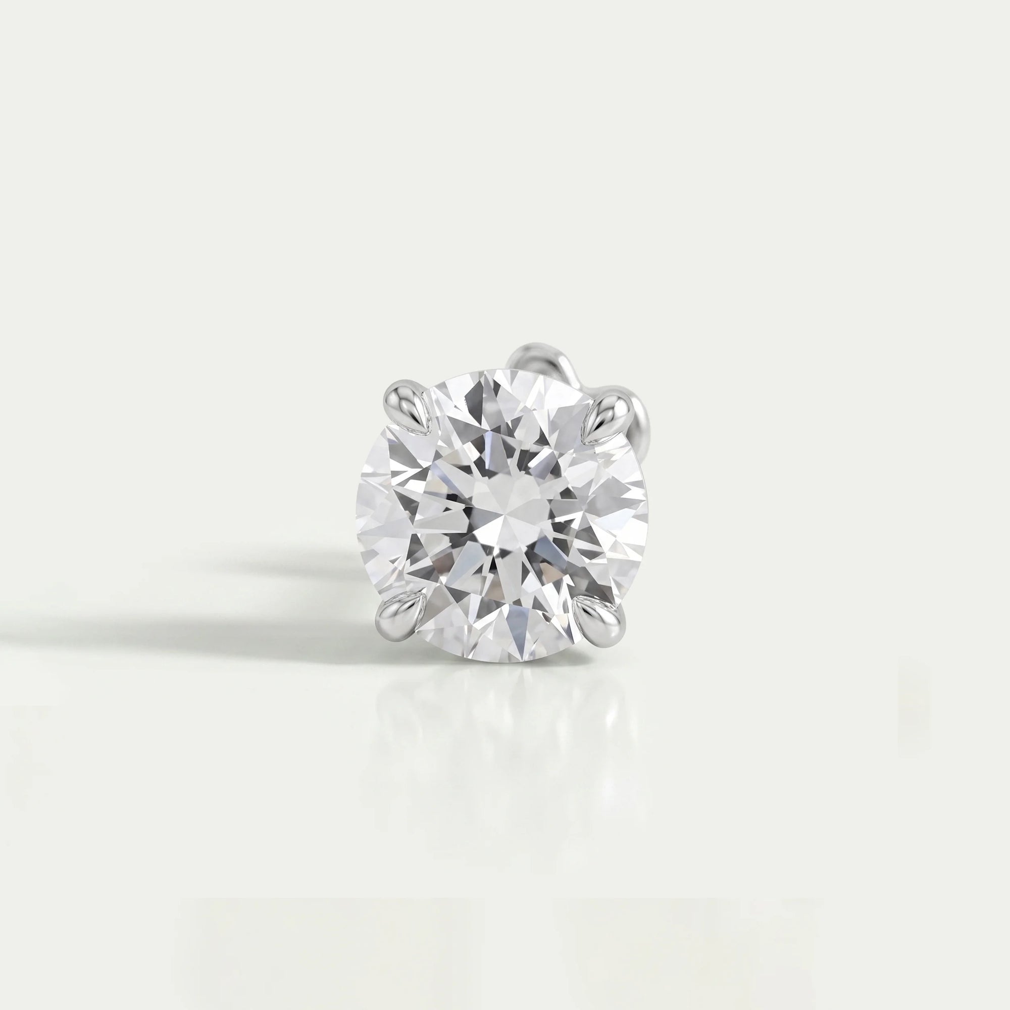 Single Round Lab Grown Diamond Stud Earrings