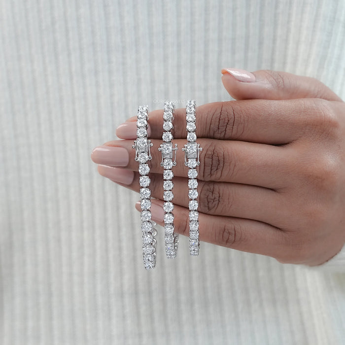 Classic Round Lab Diamond Line Bracelet