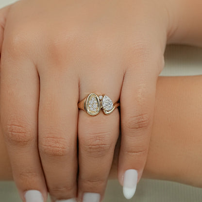 Toi Et Moi Pear Lab Grown Diamond Bypass Engagement Ring