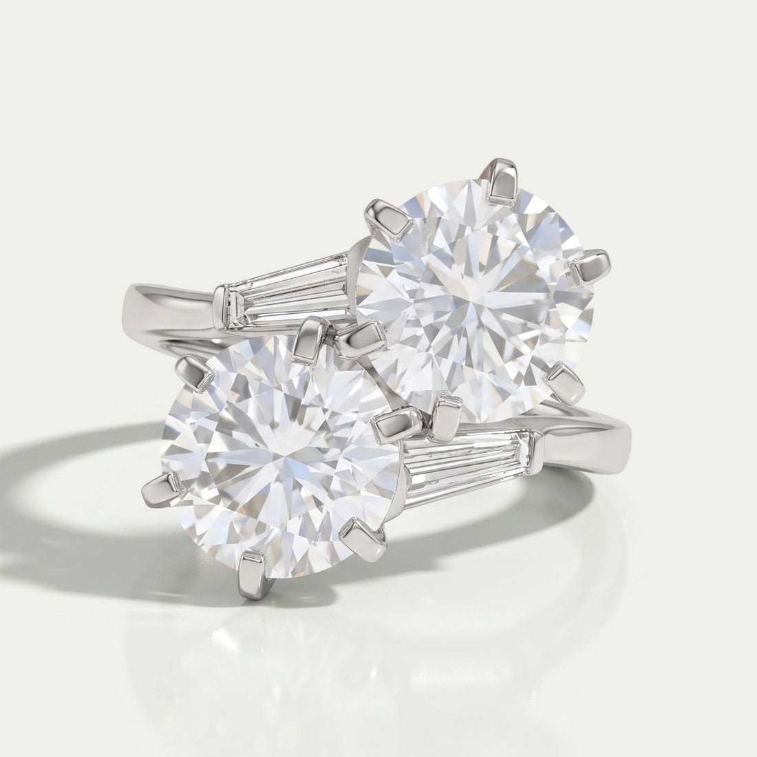 Round Lab Diamond Toi Et Moi Anniversary Ring