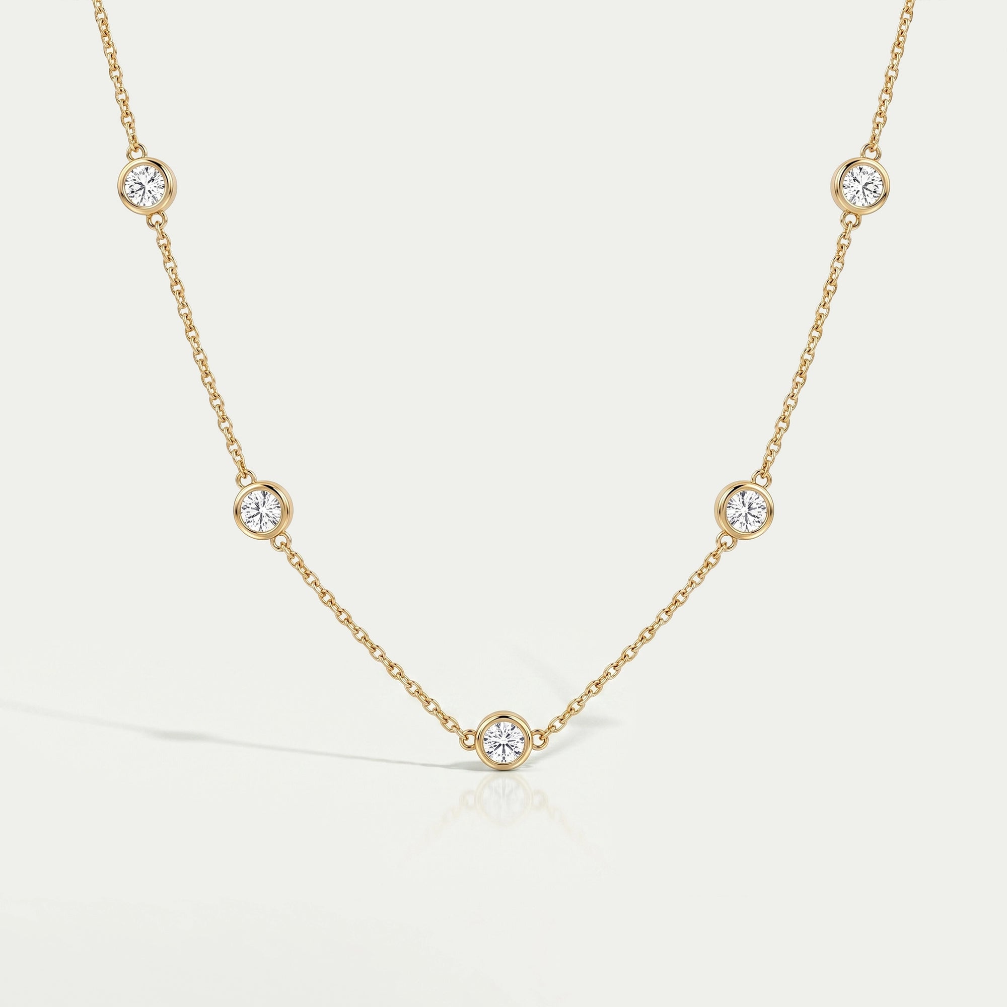 Round Lab Diamond By Yard Necklace Necklaces