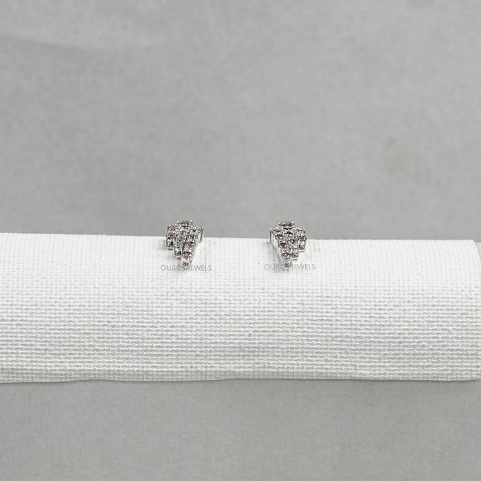 Pear Brown Diamond Dangle Earrings