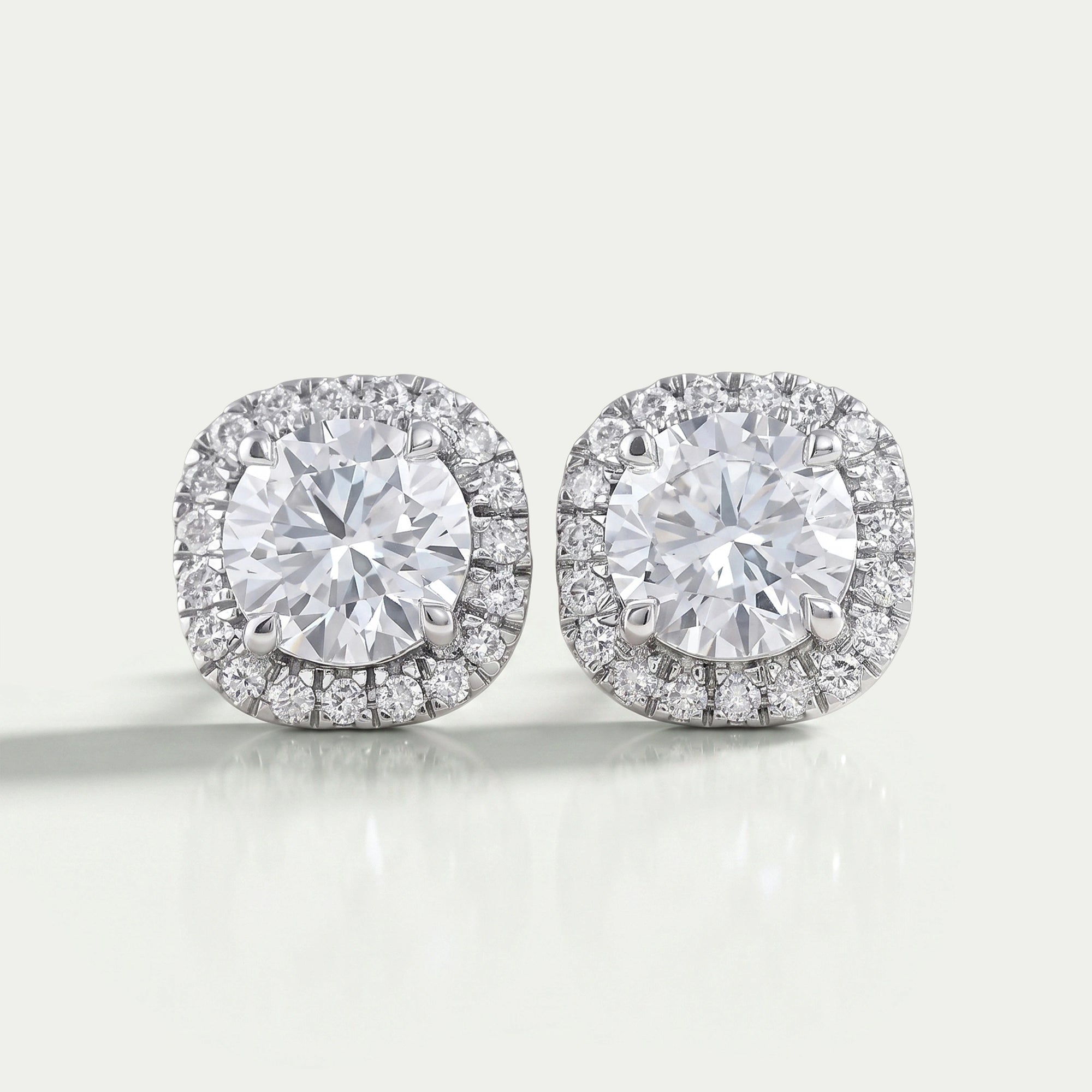 Brilliant Round Lab Diamond Halo Stud Earrings Earring