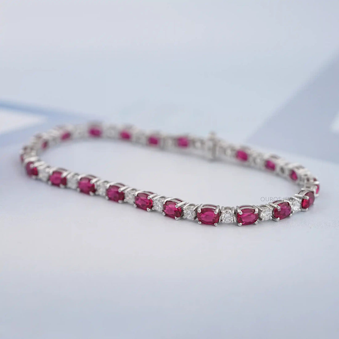 Ruby Oval Gemstone Bracelet