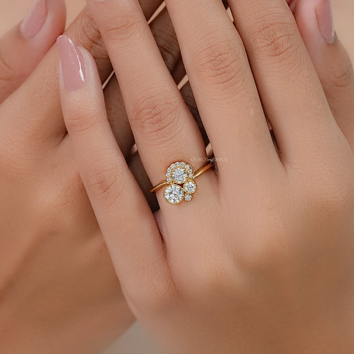 Toi Et Moi Pear Lab Grown Diamond Bypass Engagement Ring