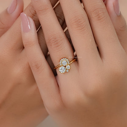 Toi Et Moi Pear Lab Grown Diamond Bypass Engagement Ring