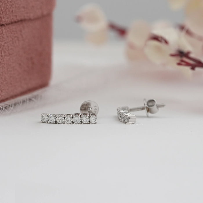 Round Lab Grown Diamond Linear Drop Earring