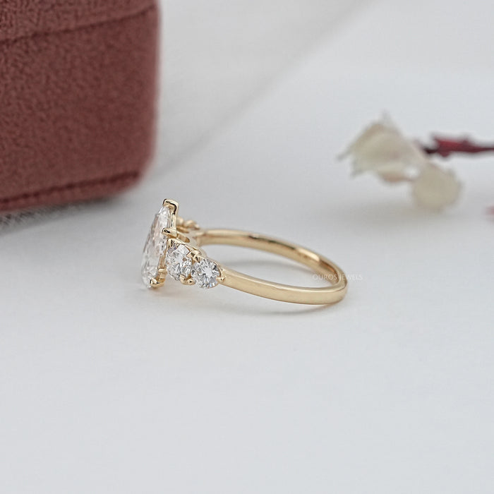Pear And Round Diamond Five Stone Engagement Ring