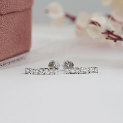 Round Lab Diamond Linear Drop Earring Earring
