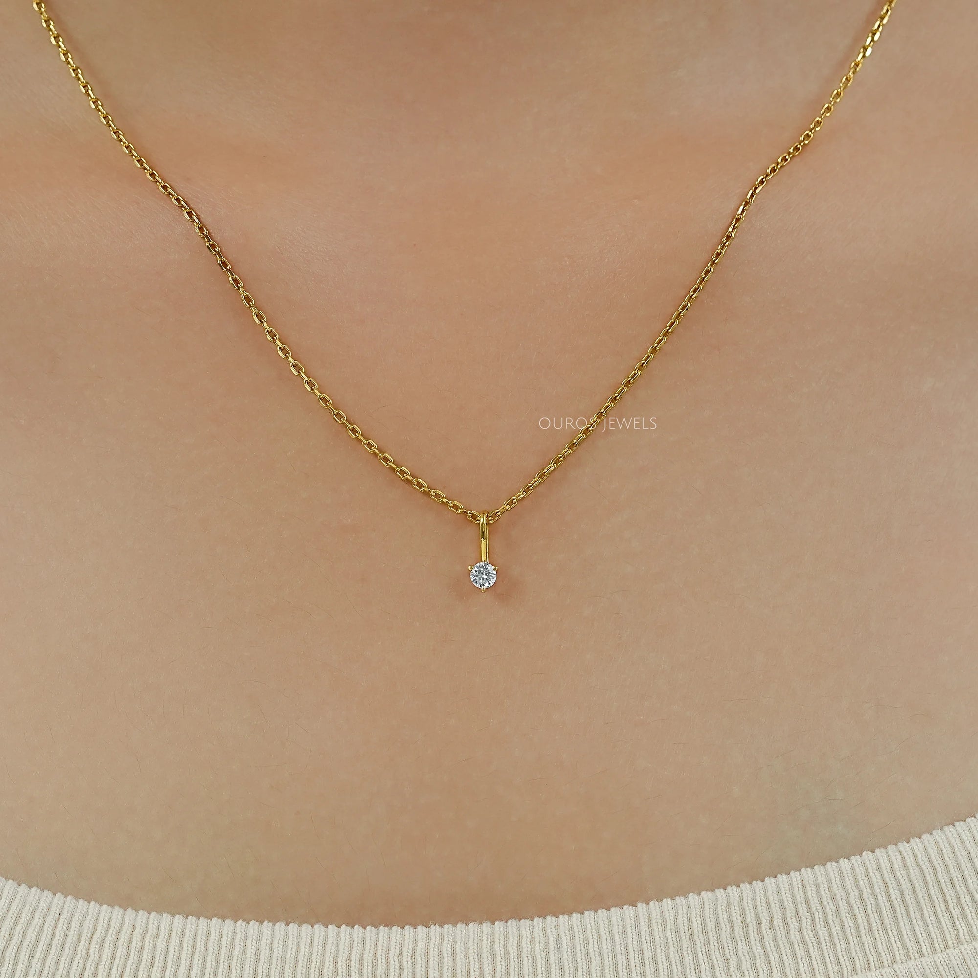 Lab Grown Round Diamond Solitaire Pendant
