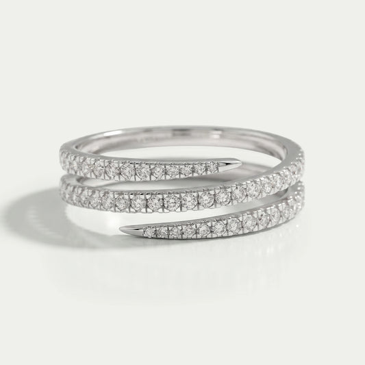 Lab Grown Round Diamond Spiral Band Ring