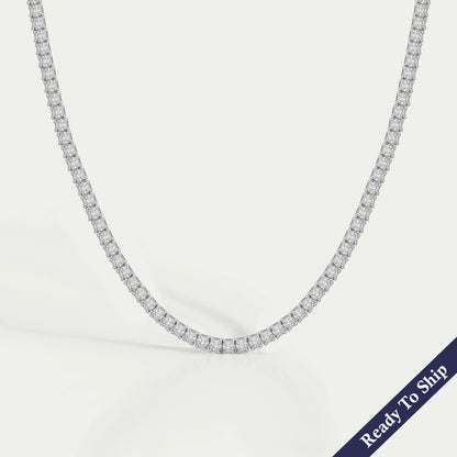 Round Lab Diamond Tennis Necklace Necklaces