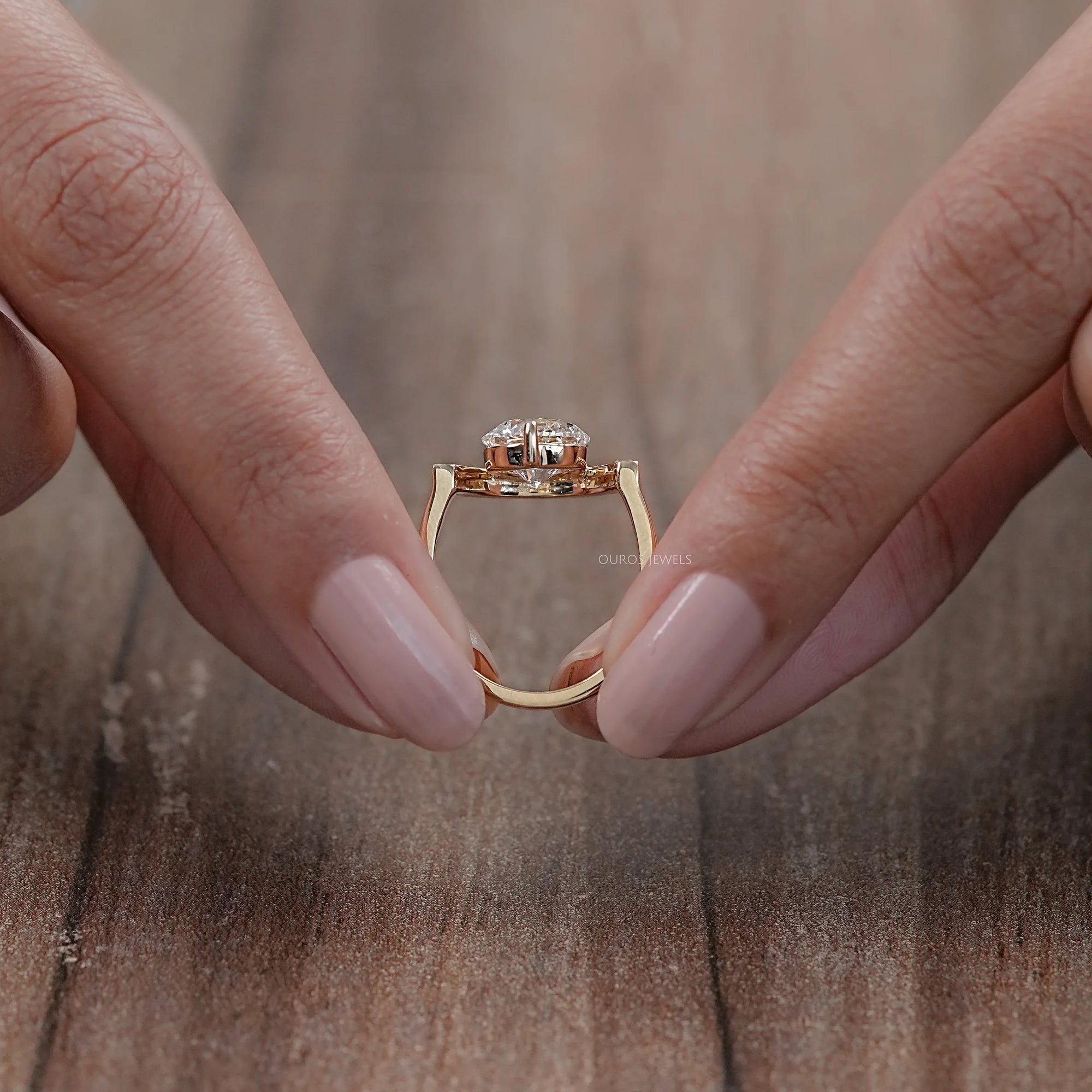 Half Halo Round Lab Diamond Engagement Ring Earring