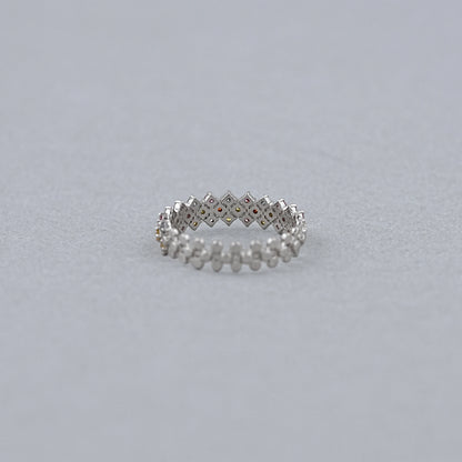 Fancy Color Round Cut Half Wedding Band