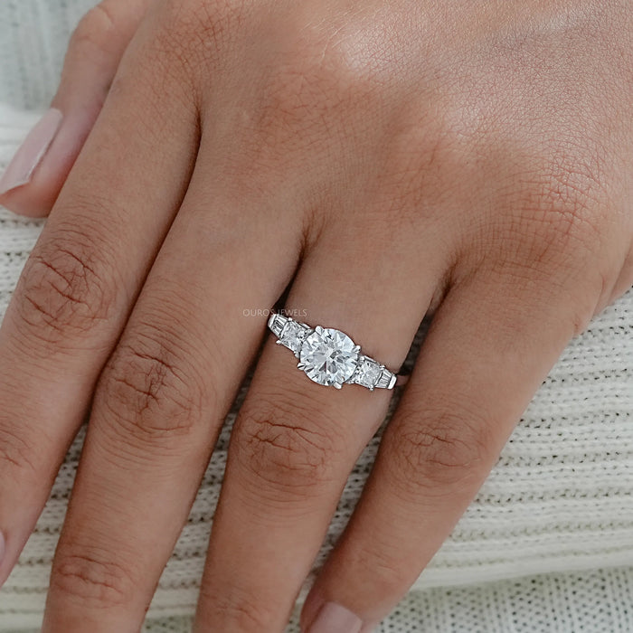 Round And Princess Diamond Seven Stone Engagement Ring