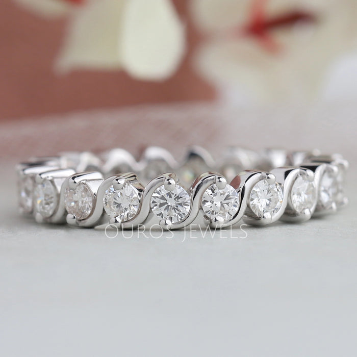 Women's Round Lab Diamond Full Infinity Band