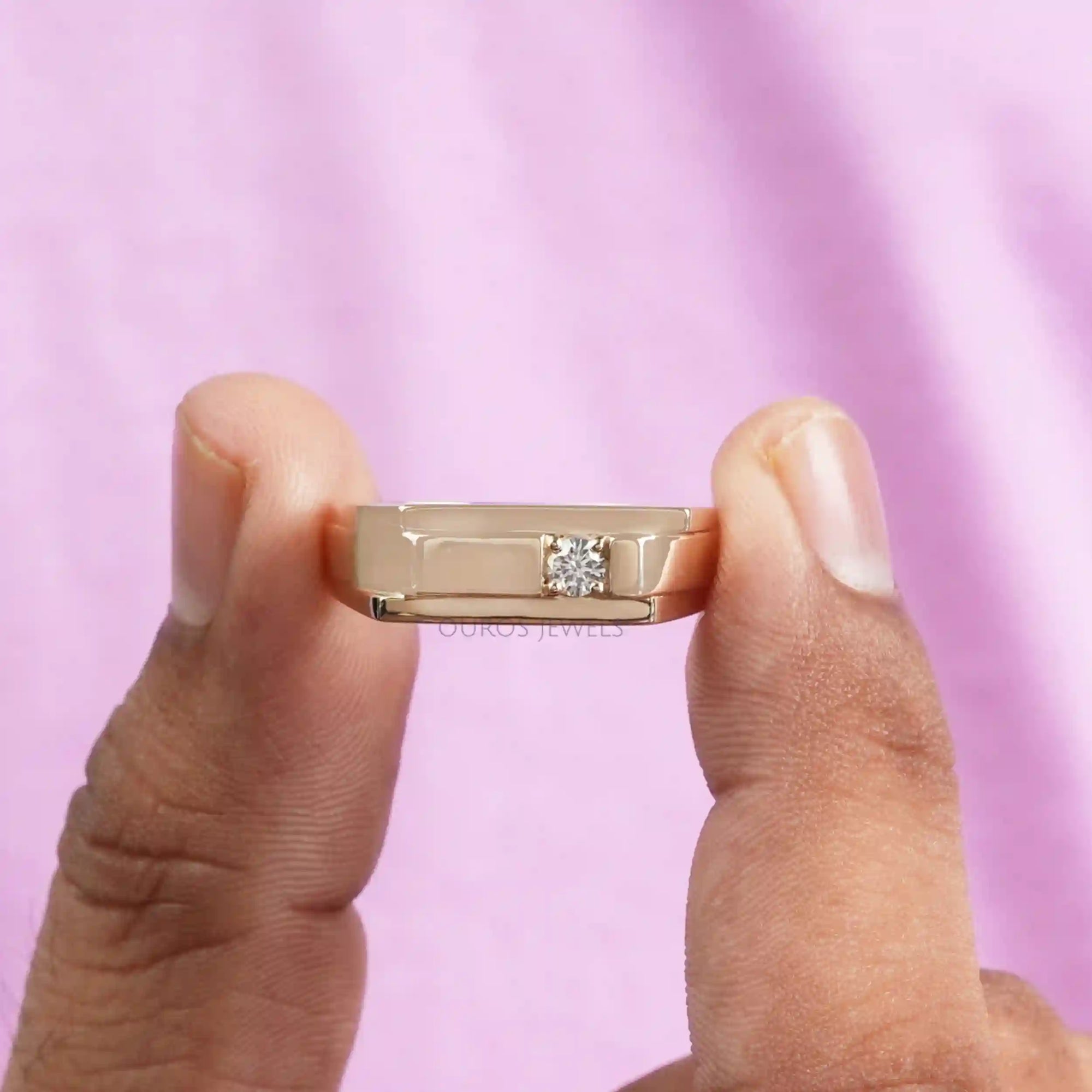 Round Cut Lab Grown Diamond Promise Ring For Men's