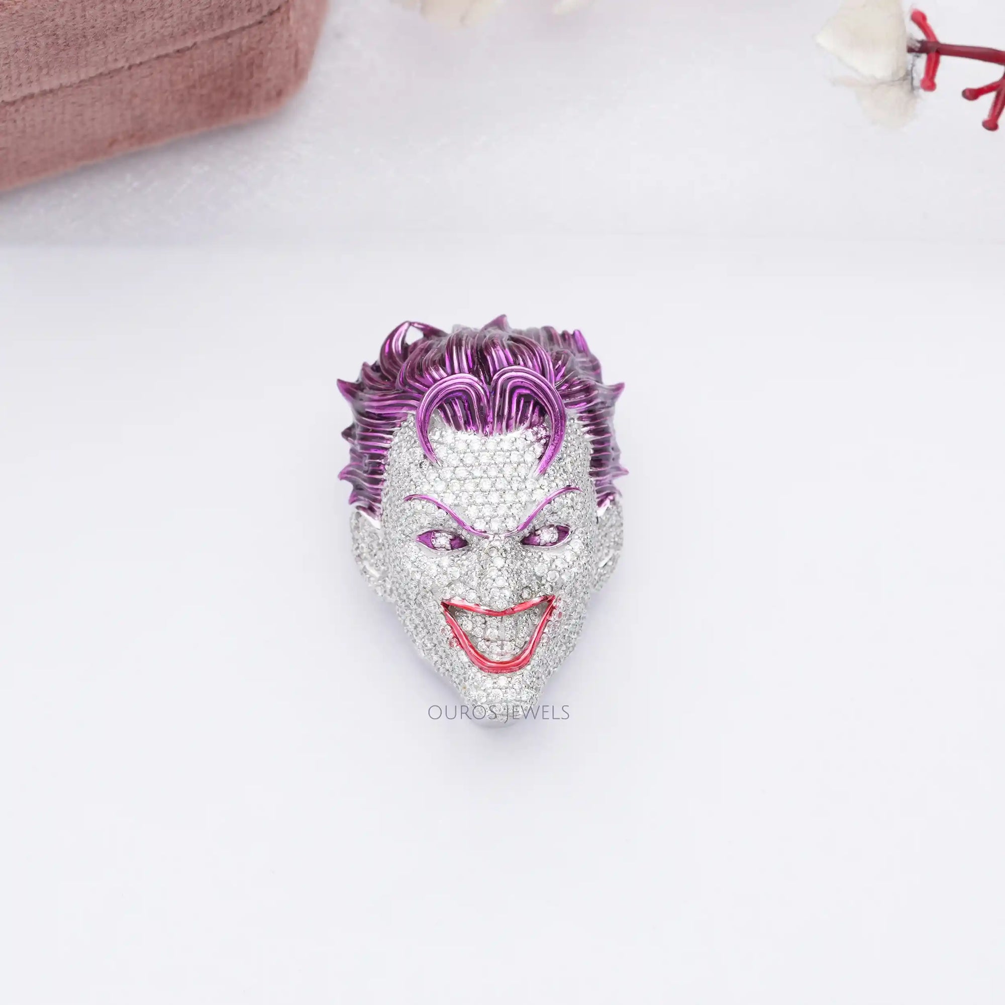 Round Lab Diamond Hip Hop Joker Pendant