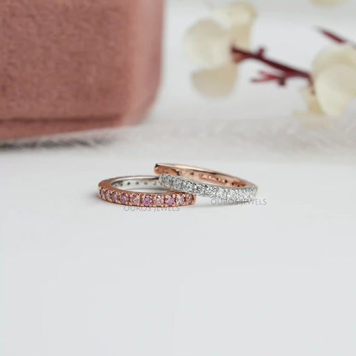 14K Solid Gold Round Diamond Hoop Earrings