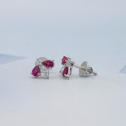 Ruby Pear And Marquise Lab Diamond Stud Earrings Earring
