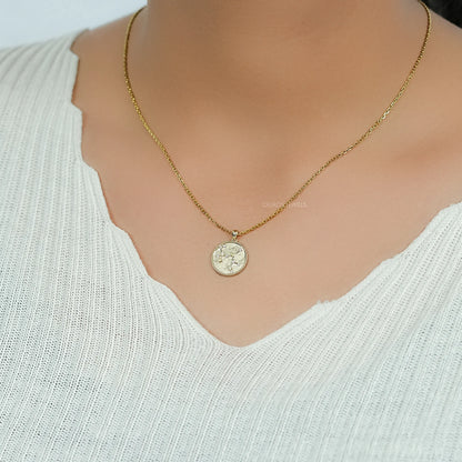 Sagittarius Sign Zodiac Yellow Gemstone Pendant