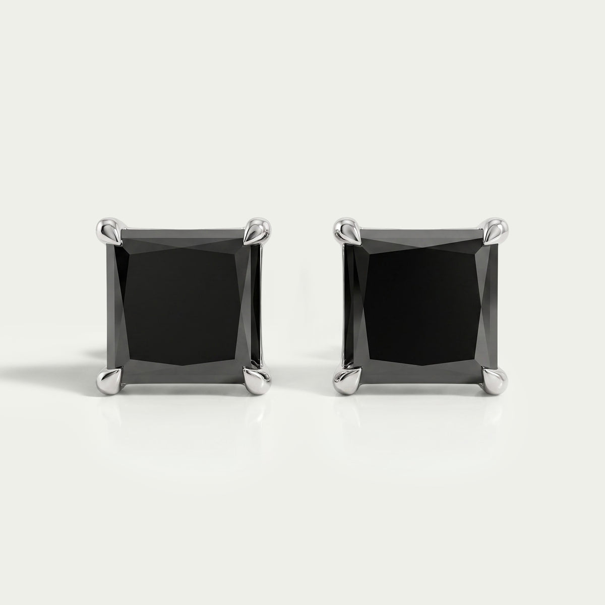 Salt Pepper Princess Cut Stud Earrings Earring