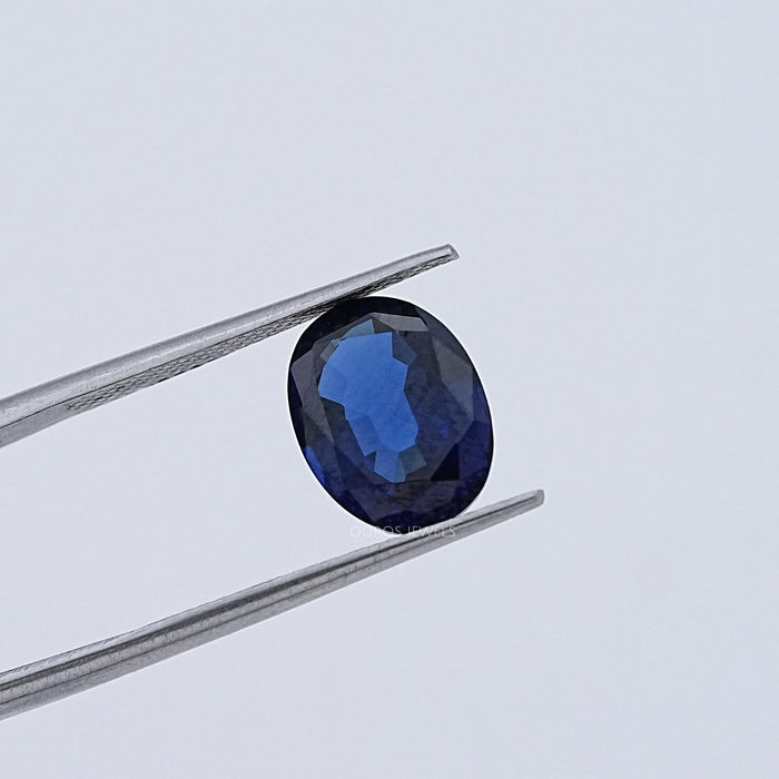 Blue Oval Cut Lab Sapphire Gemstone