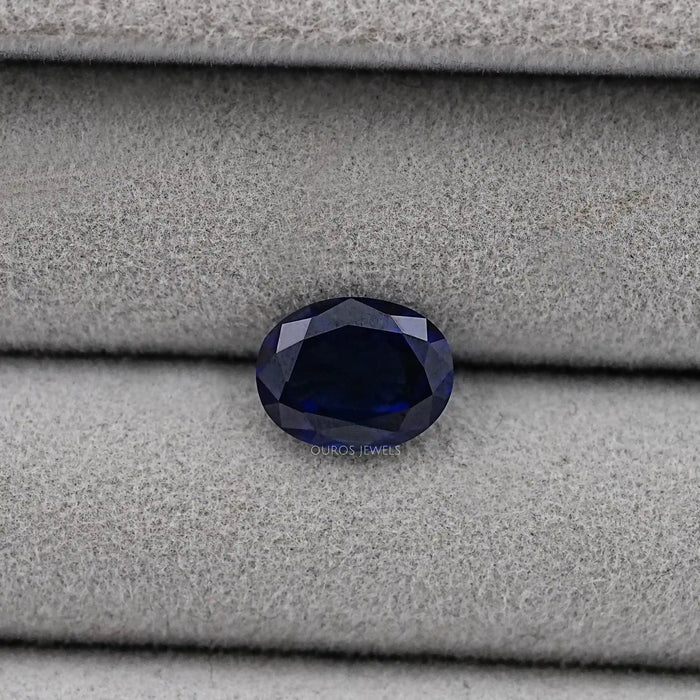 Blue Oval Cut Lab Sapphire Gemstone