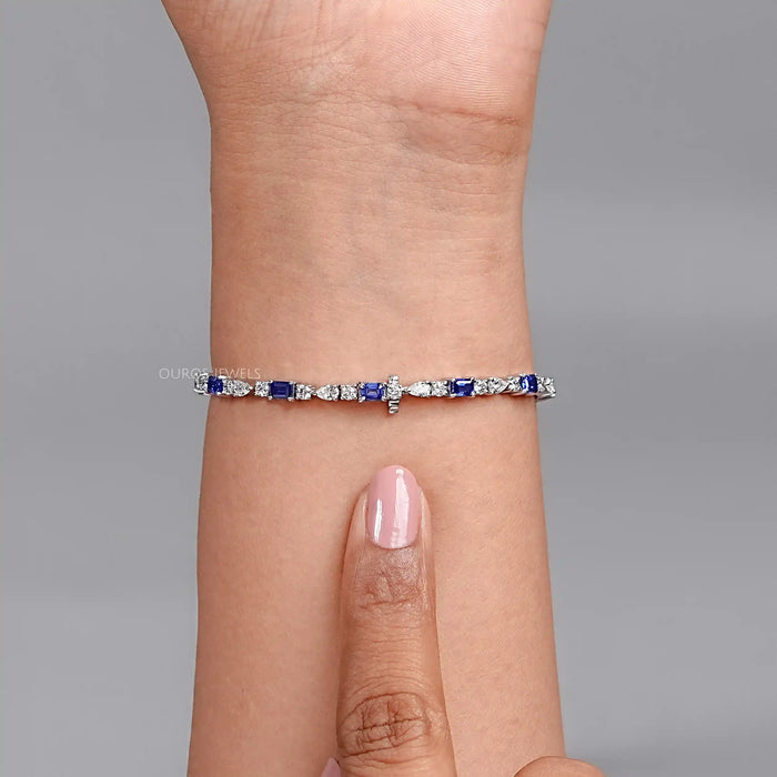 Emerald Cut Lab grown Diamond Bracelet