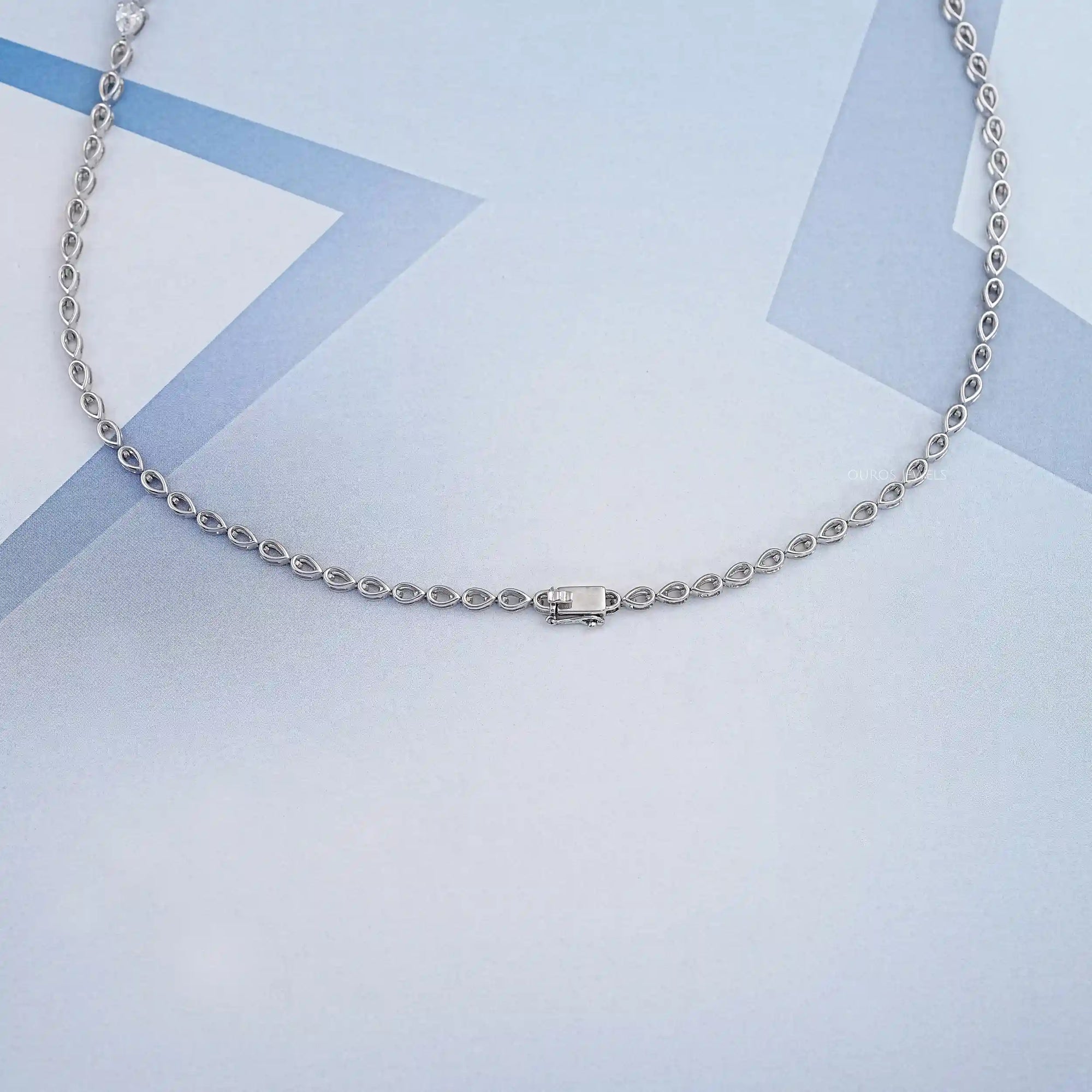 Sapphire Emerald And Pear Diamond Necklace