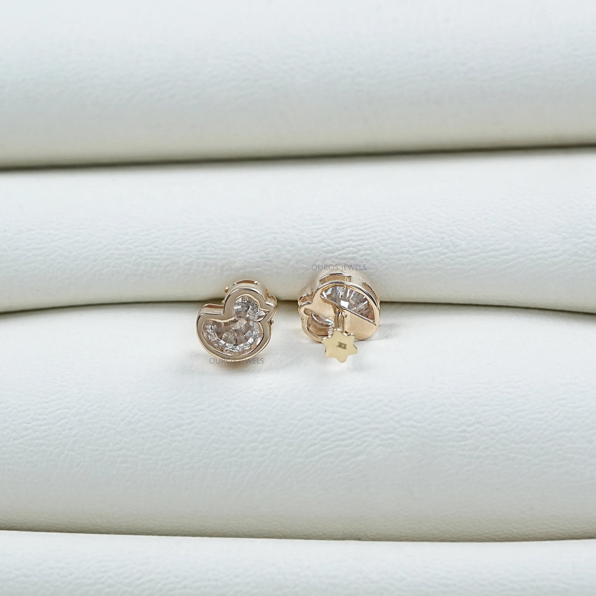 Duck Cut Lab Diamond Bezel Set Stud Earrings Earring