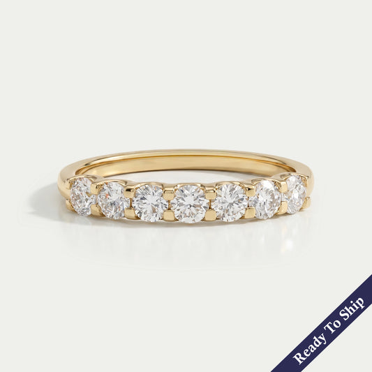 Seven Stone Round Diamond Half Eternity Band Ring