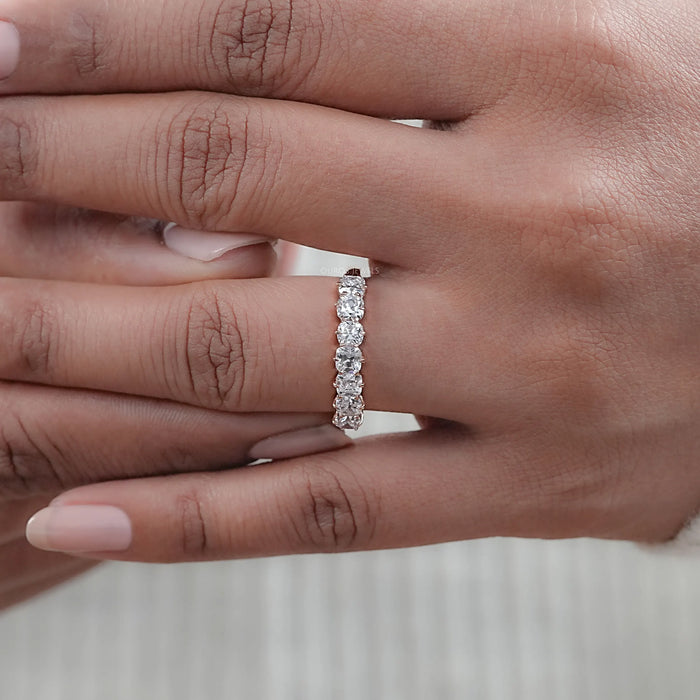 Seven Stone Old Mine Cushion Diamond Wedding Band 
