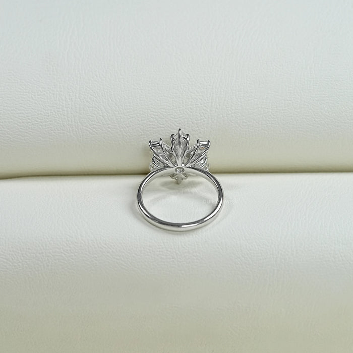 Shield Diamond Floral Anniversary  Ring