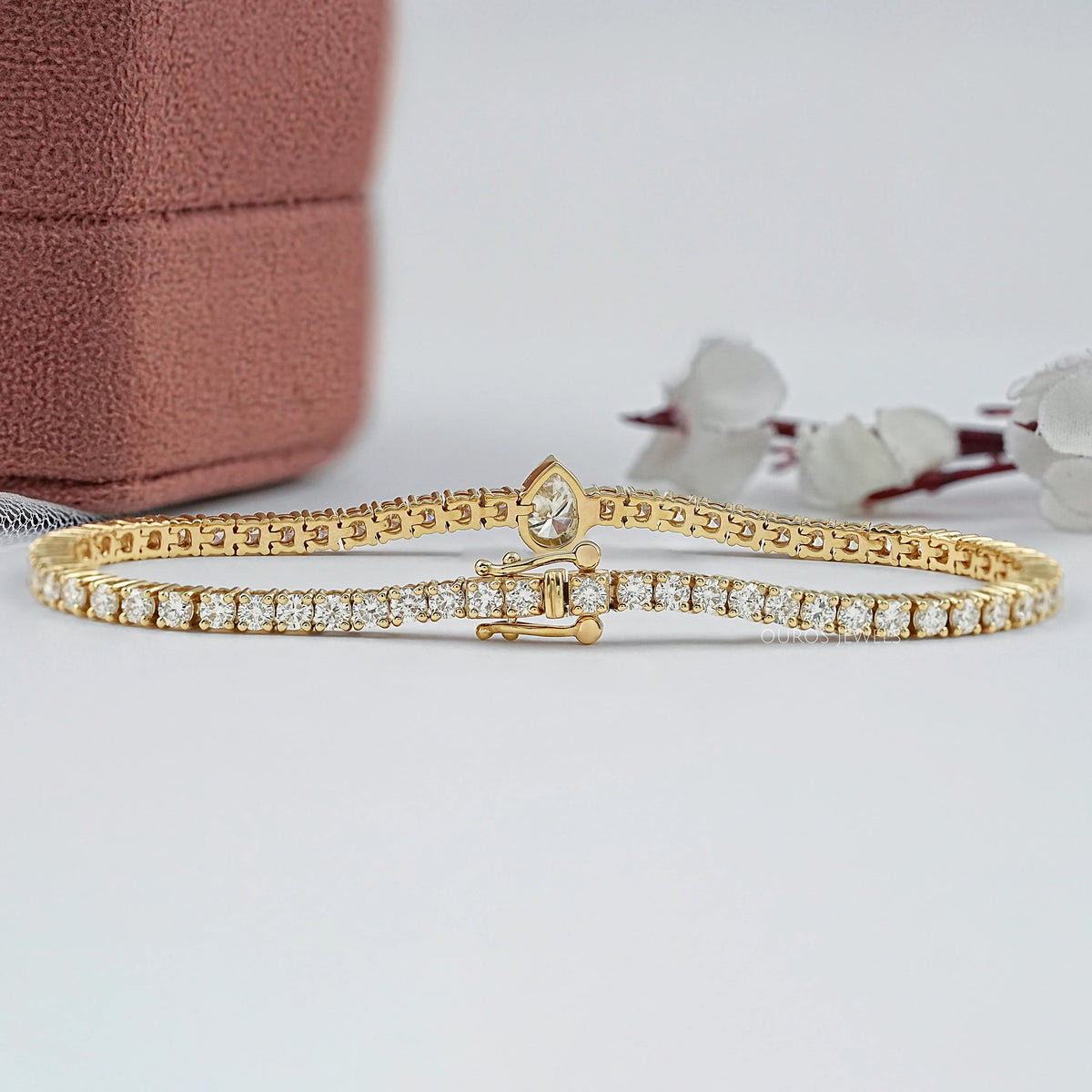 Bezel Pear Lab Grown Diamond Tennis Bracelet Bracelet
