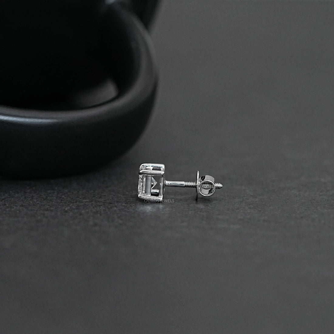 Princess Cut Solitaire Stud Earrings For Men Earring