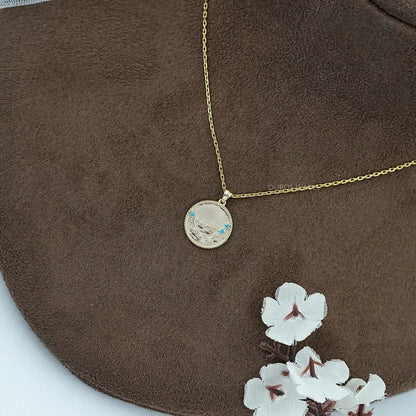 Capricorn Zodiac Sky Blue Gemstone Pendant