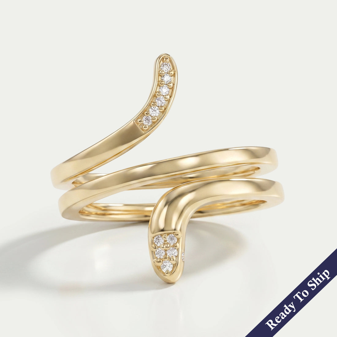 Snake Round Diamond Engagement Ring