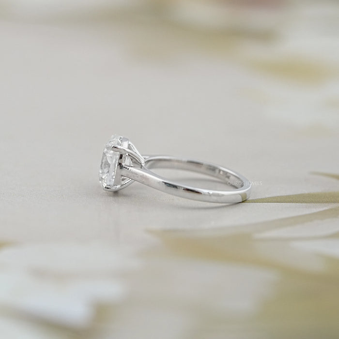 Old Mine Cushion Lab Diamond Solitaire Engagement Ring