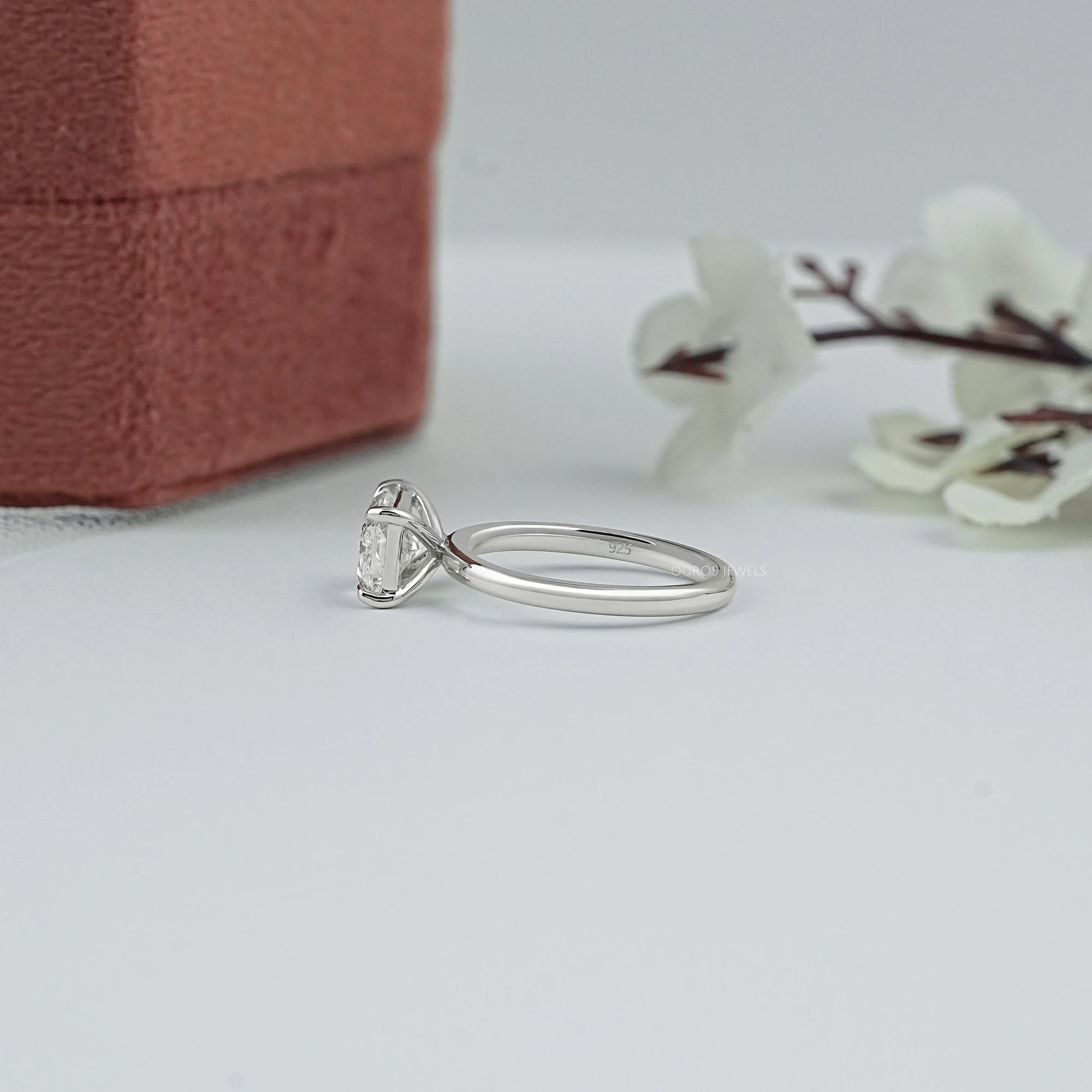 East West Radiant Lab Diamond Solitaire Ring Rings