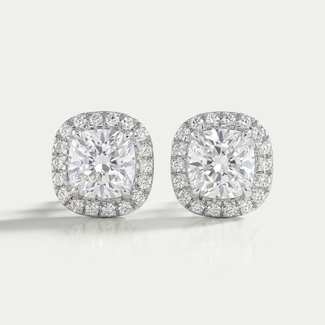 Cushion Diamond Halo Stud Earrings Earring