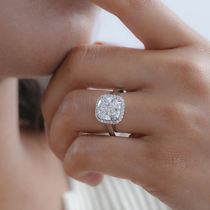 Cushion Lab Grown Diamond Halo Engagement Ring