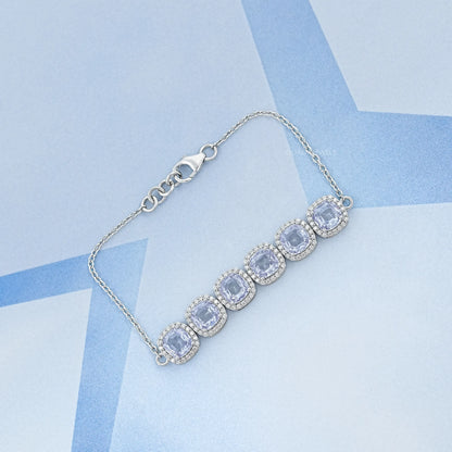 Cushion Cut Lab Grown Gemstone Bracelet