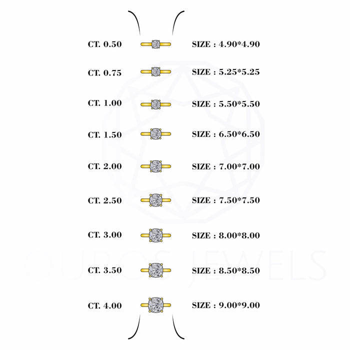 Hidden Halo Cushion Cut Diamond Solitaire Ring
