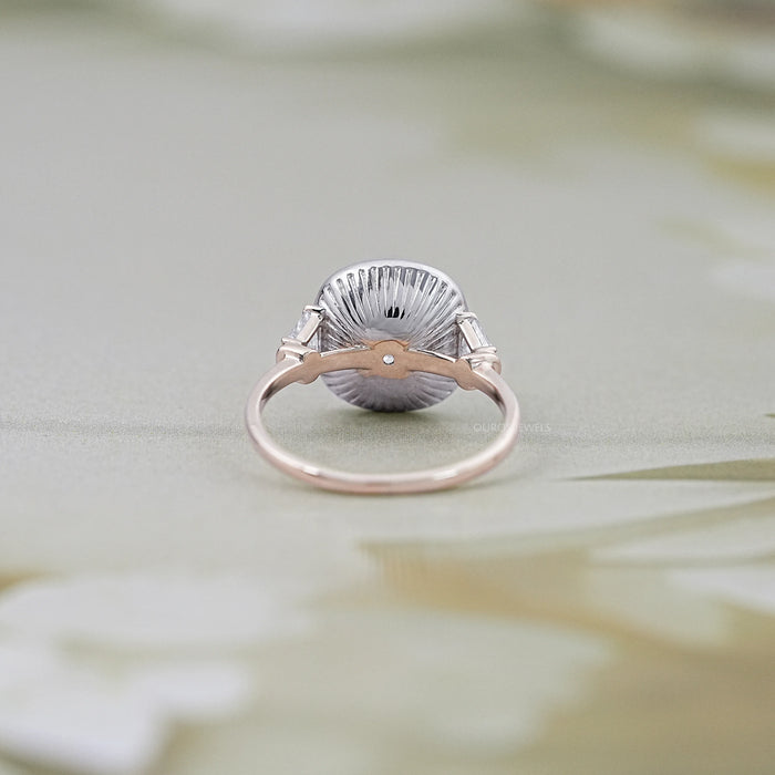Old Mine Cushion Cut Lab Diamond Halo Engagement Ring 
