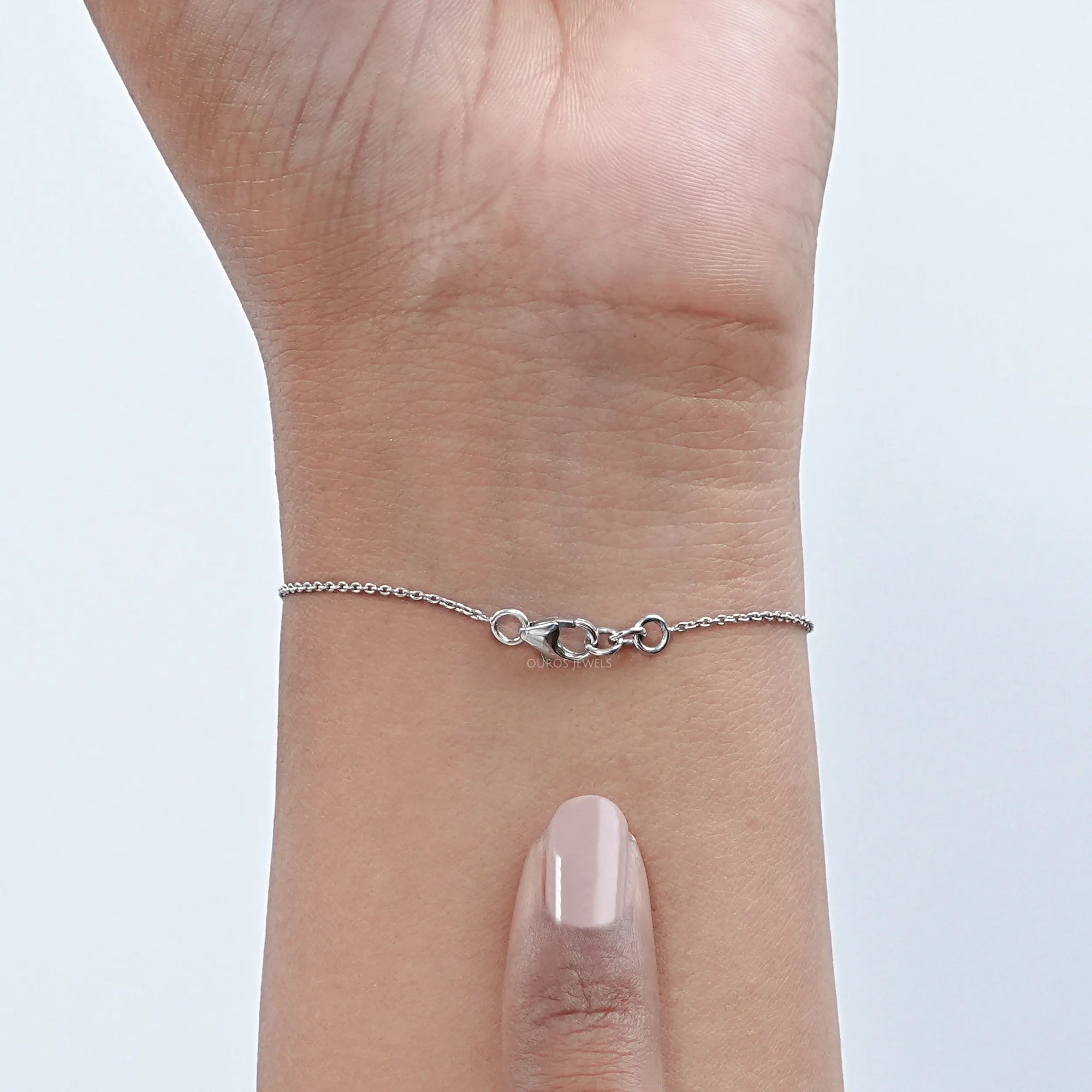 Multi Lab Diamond Bezel Set Solitaire Chain Bracelet 