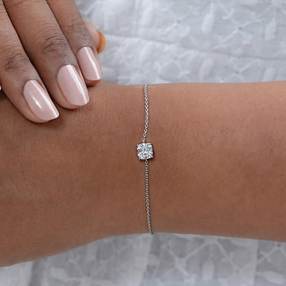 Multi Lab Diamond Bezel Set Solitaire Chain Bracelet 