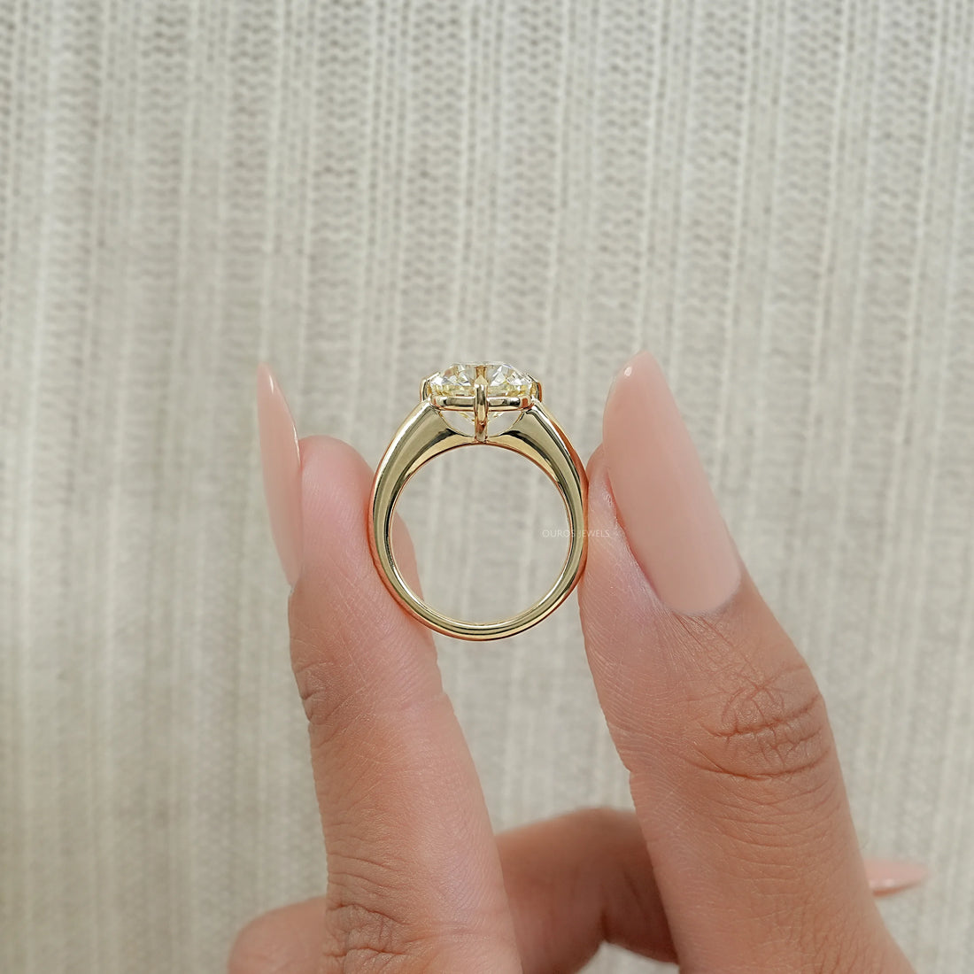 Square Old Mine Cushion Cut Engagement Ring Ring